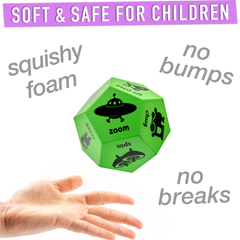 Covelico Kids Movement Dice (12-Sided Foam Dice) – Activity Game (Green)