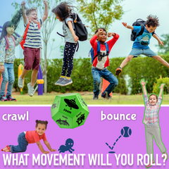 Covelico Kids Movement Dice (12-Sided Foam Dice) – Activity Game (Green)