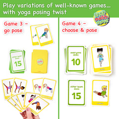 Covelico Yoga Cards for Kids – 52-Card Calm & Movement Game Deck (4 Games) with Box