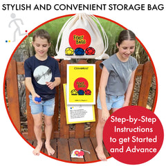 Covelico Footbags (Set of 3) – Hacky Sack Kick Bags with Carry Bag & Instructions