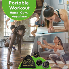 Covelico Fitness Dice (Set of 3) – Workout Dice for Teens & Adults with Bag + Instructions