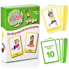 Covelico Yoga Cards for Kids – 52-Card Calm & Movement Game Deck (4 Games) with Box